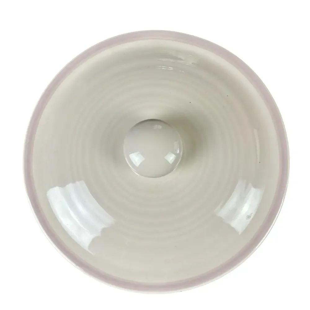 Pfaltzgraff Aura Pink 2 QT Casserole Dish and Lid Round Cream Color Stoneware